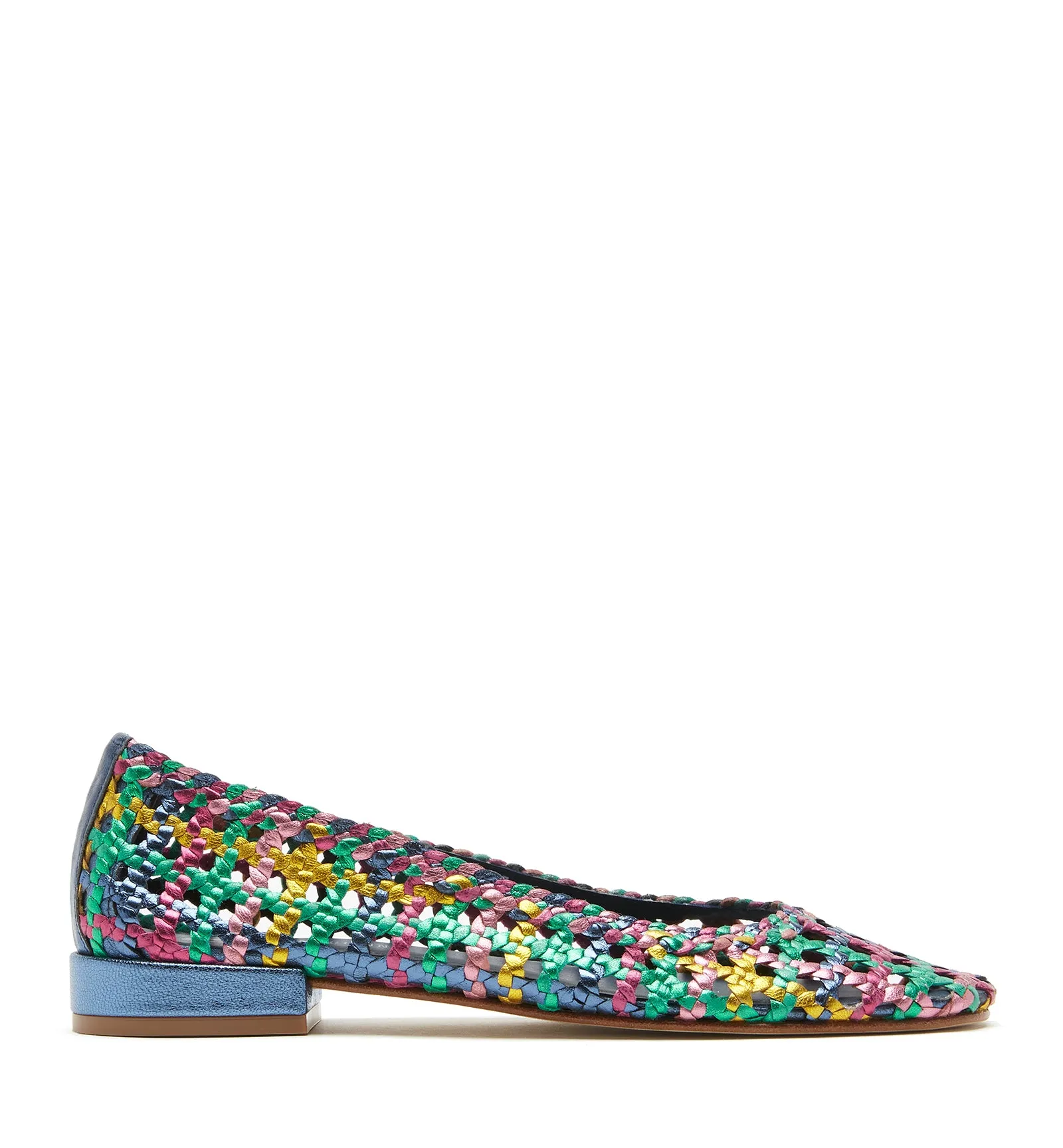 PRINCE WOVEN LEATHER FLAT sold by La CANADIENNE