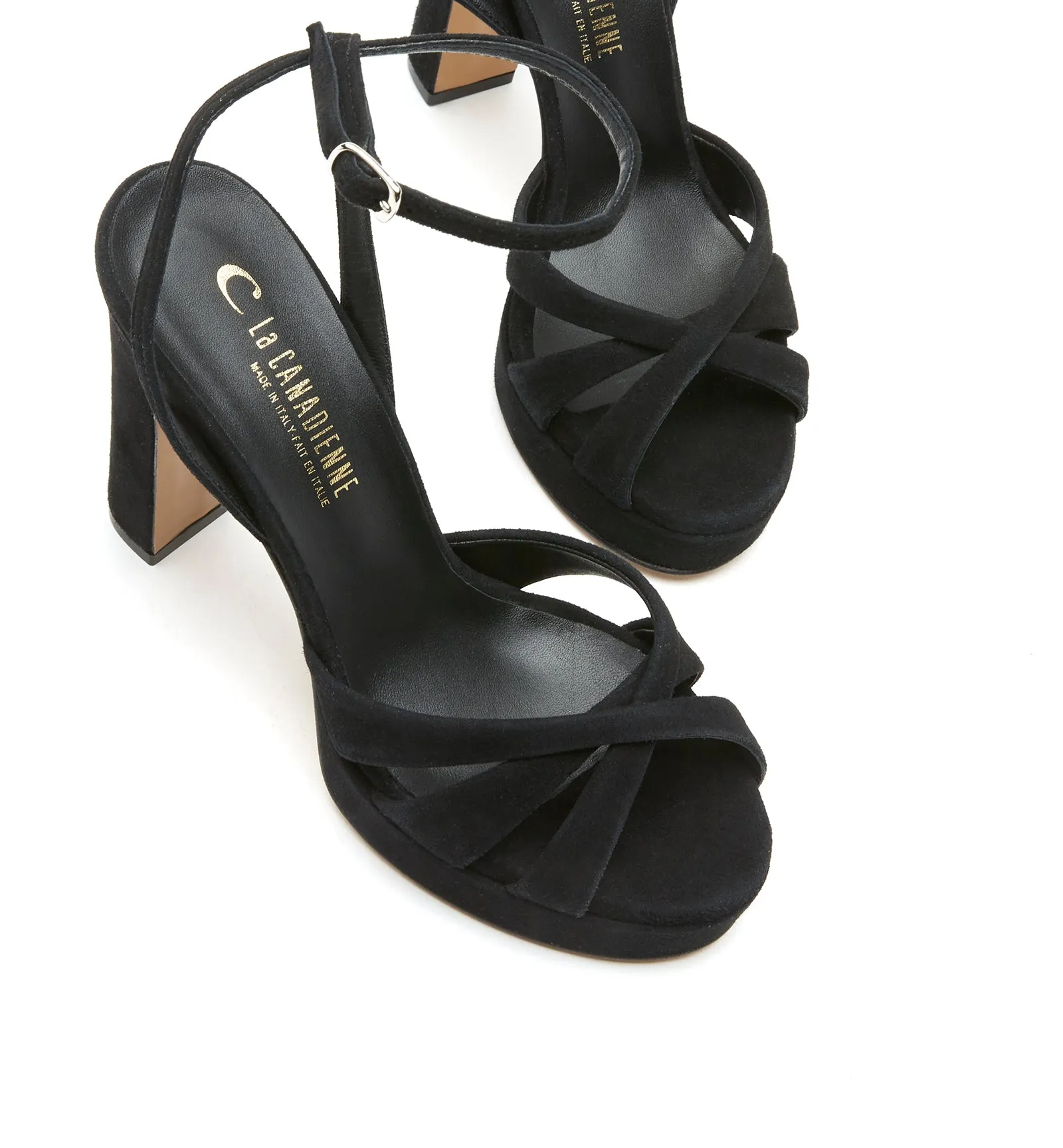 ROMINA HEELED SUEDE SANDAL sold by La CANADIENNE product image thumbnail 3