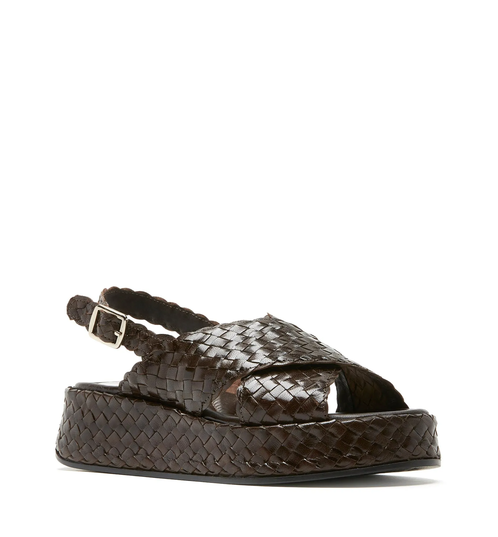 PAULETTE WOVEN LEATHER WEDGE SANDAL sold by La CANADIENNE product image thumbnail 2