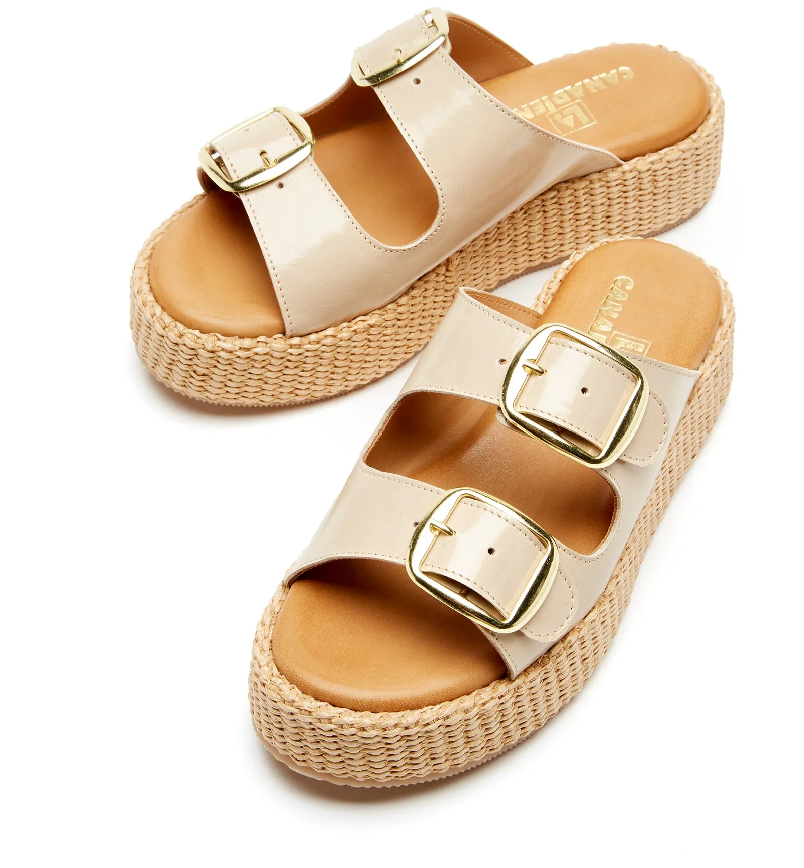 SHEA LEATHER AND RAFFIA SANDAL sold by La CANADIENNE product image thumbnail 3