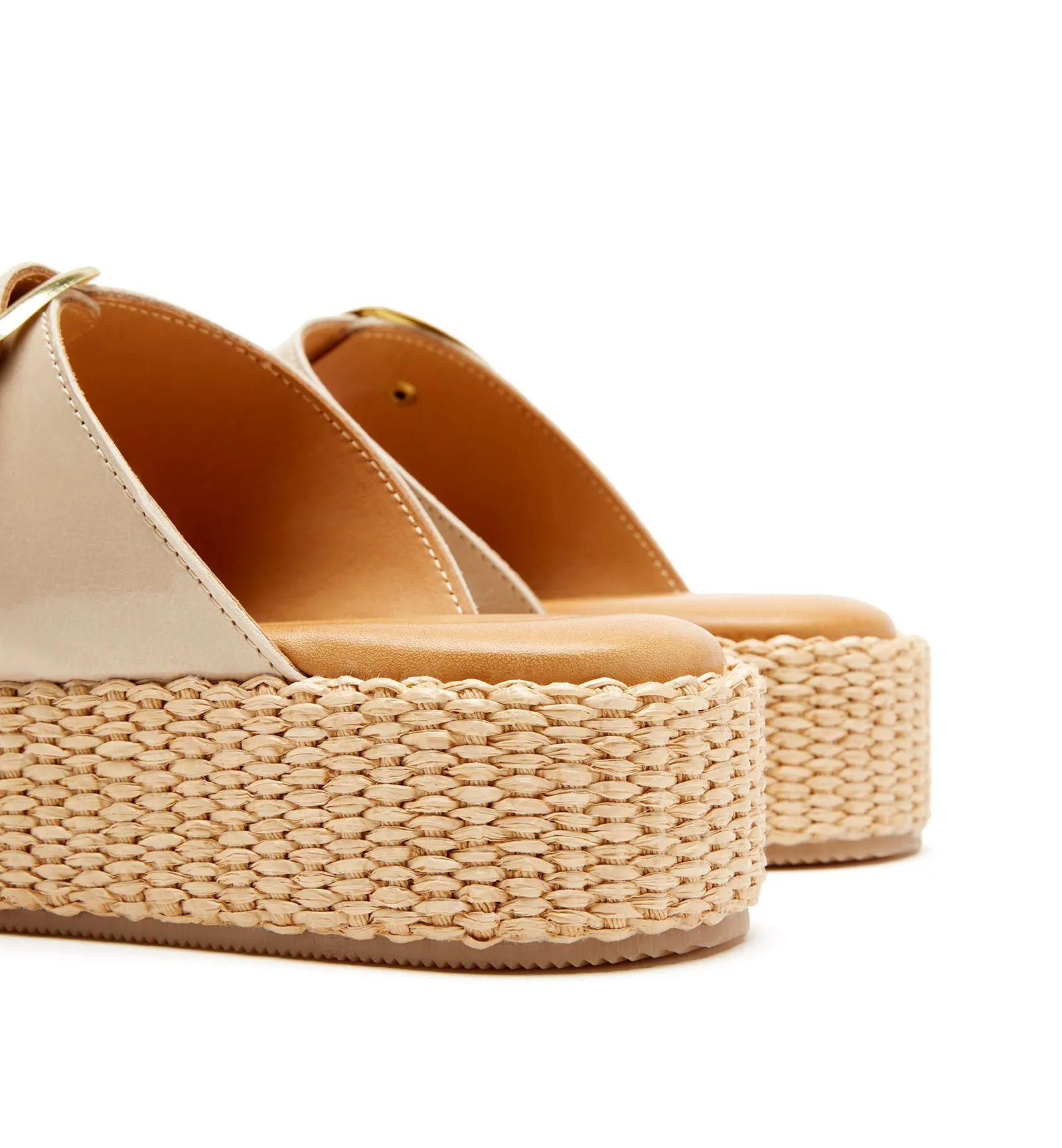 SHEA LEATHER AND RAFFIA SANDAL sold by La CANADIENNE product image thumbnail 4