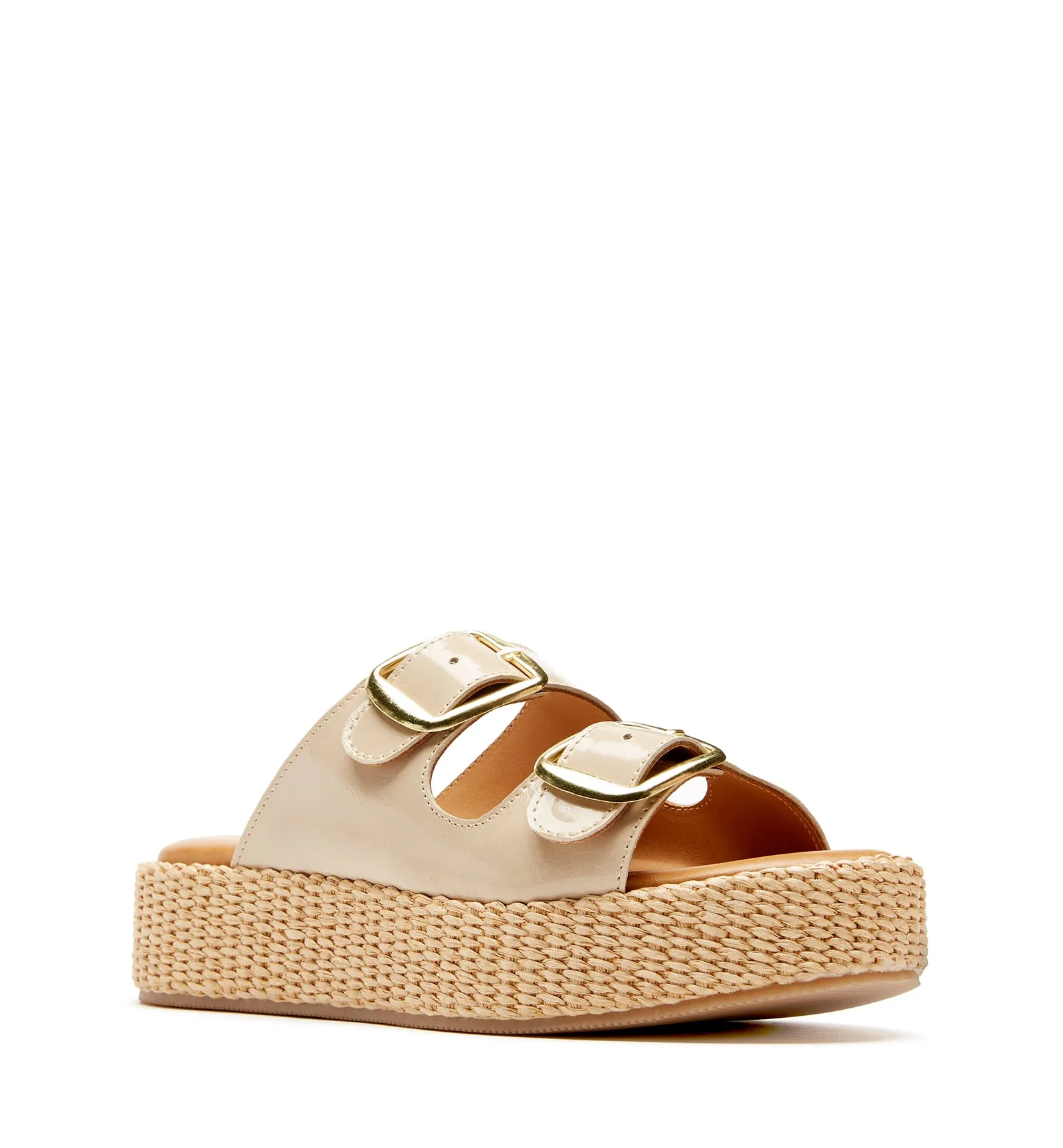 SHEA LEATHER AND RAFFIA SANDAL sold by La CANADIENNE product image thumbnail 2