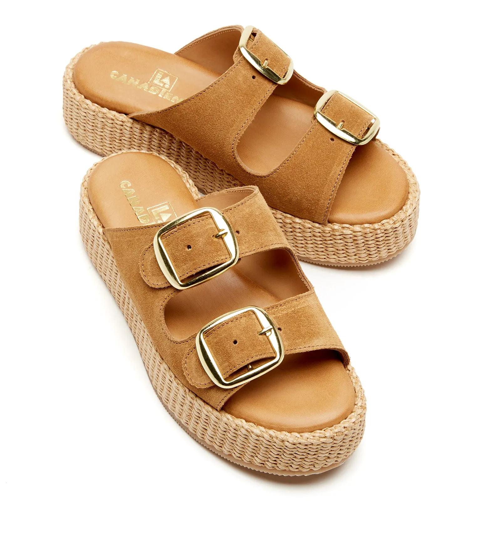 SHEA SUEDE AND RAFFIA SANDAL sold by La CANADIENNE product image thumbnail 3