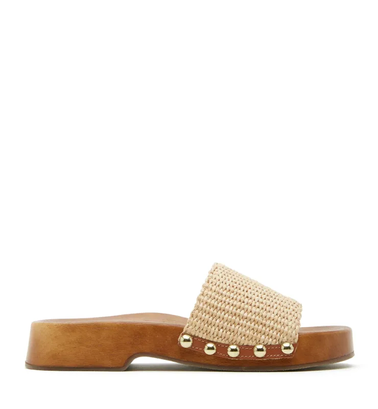 SAGE RAFFIA CLOG SANDAL made by La CANADIENNE