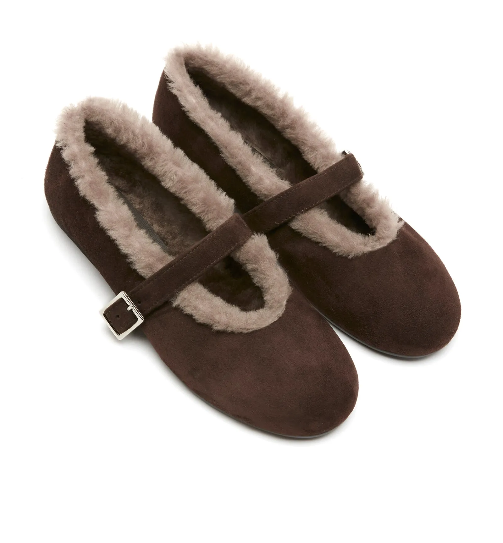 ELEGANT SHEARLING LINED SUEDE FLAT sold by La CANADIENNE product image thumbnail 3