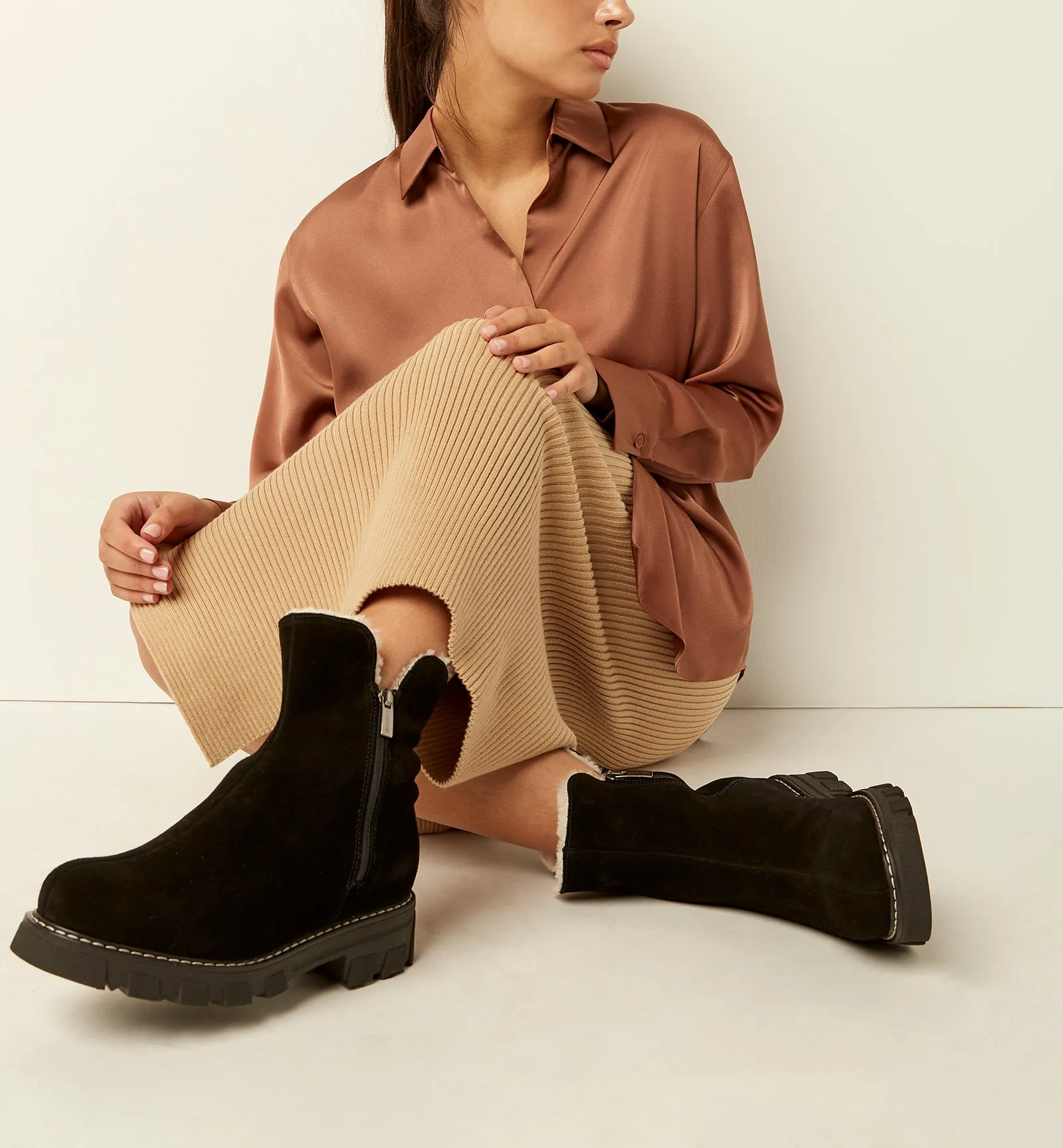 ADRIANNA SHEARLING-LINED SUEDE BOOTIE sold by La CANADIENNE product image thumbnail 2