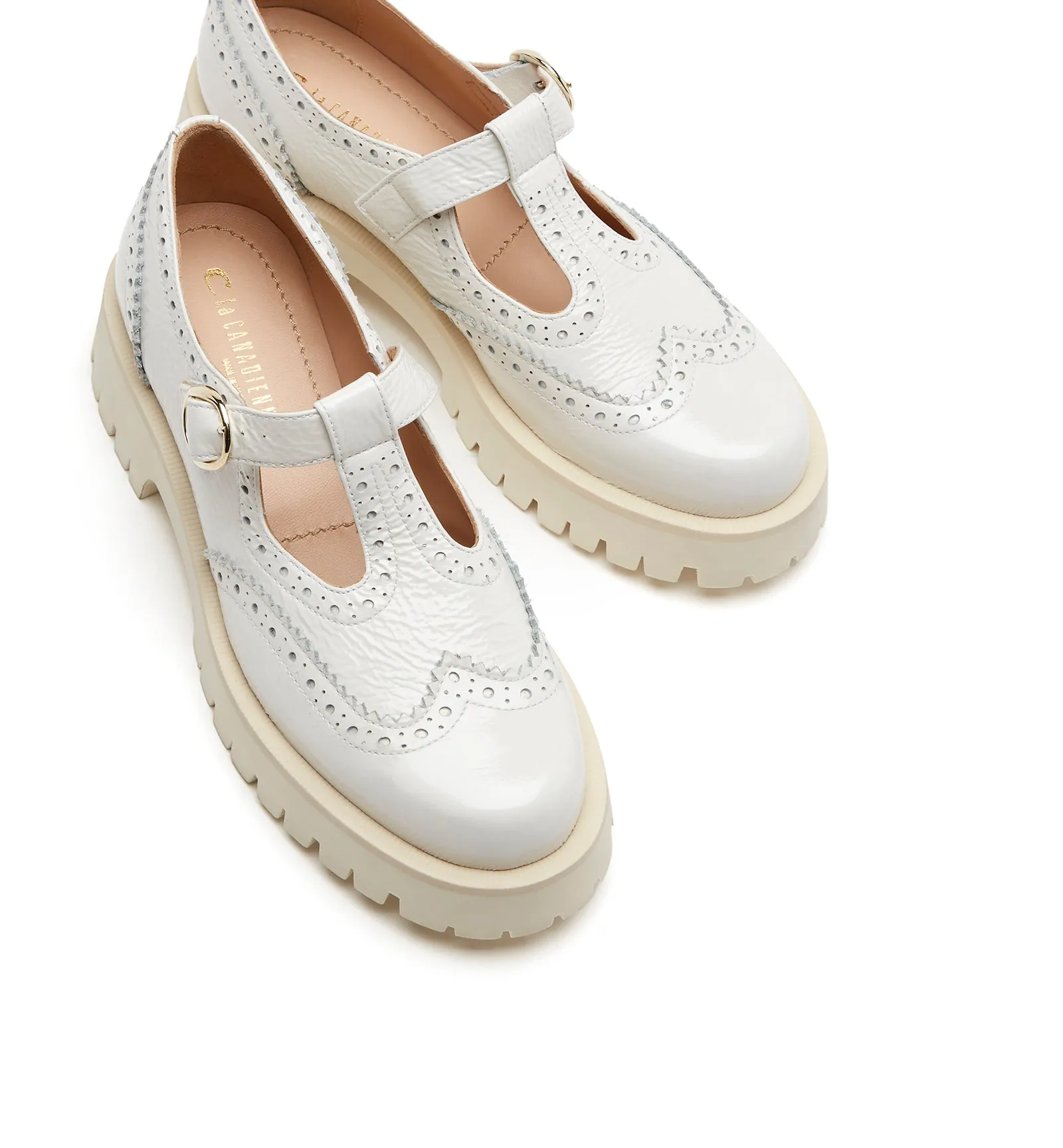 BUFFY CRINKLE LEATHER MARY JANE LOAFER sold by La CANADIENNE product image thumbnail 3