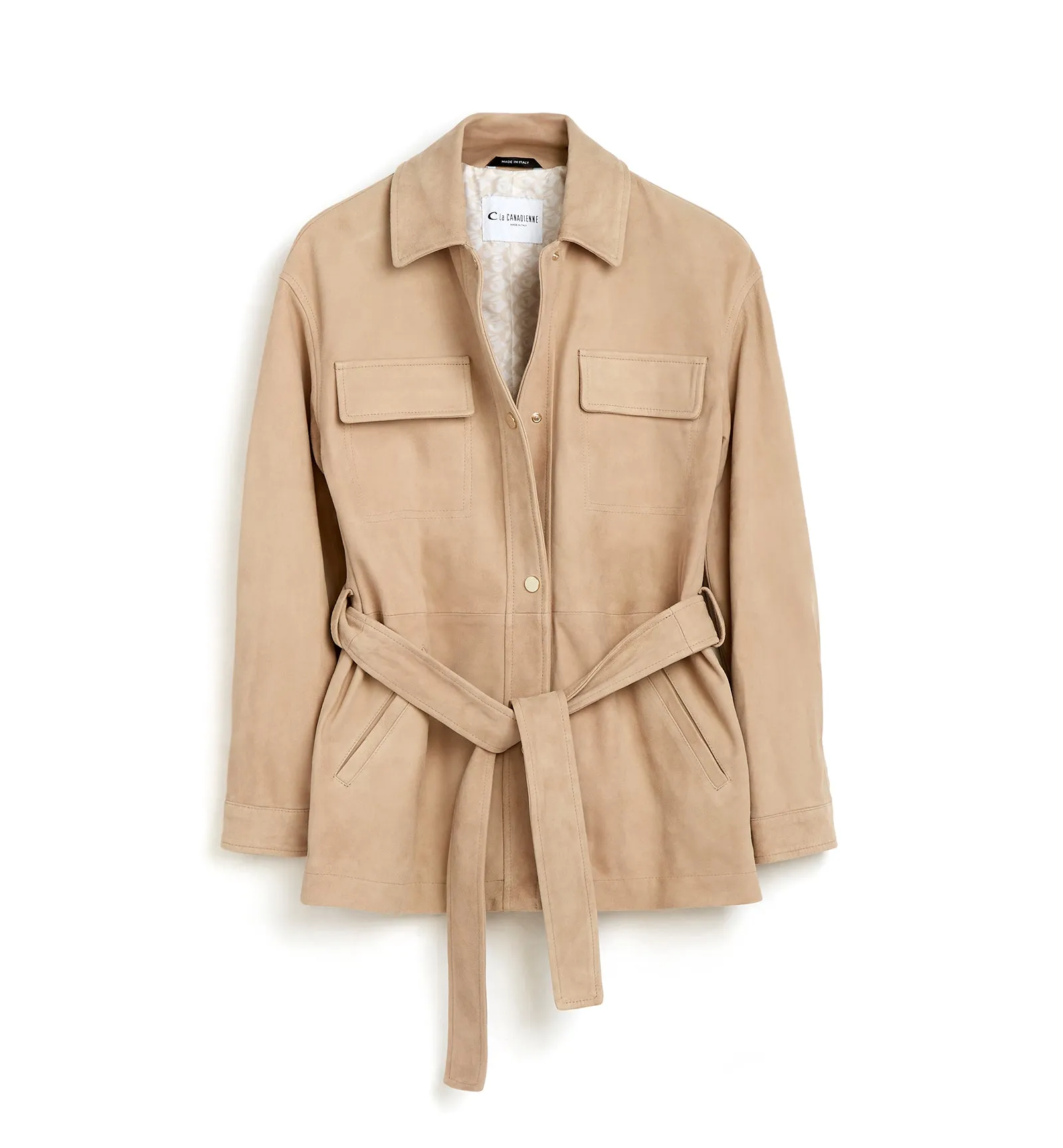NALINI BELTED SUEDE SHIRT JACKET sold by La CANADIENNE product image thumbnail 3