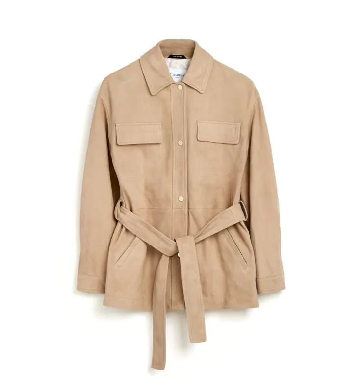NALINI BELTED SUEDE SHIRT JACKET sold by La CANADIENNE