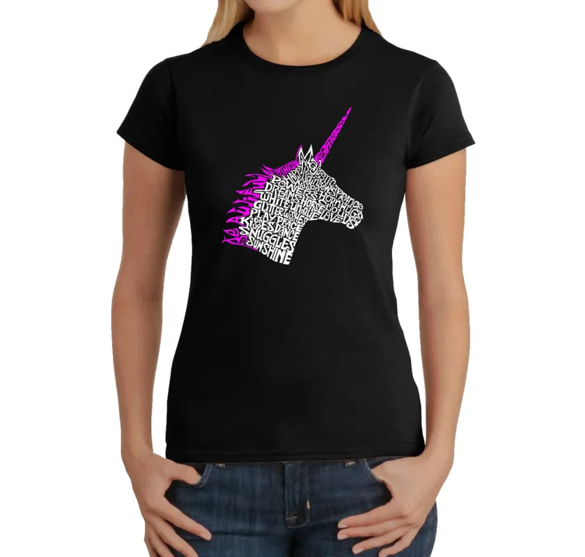 Unicorn - Women's Word Art T-Shirt sold by LA Pop Art