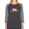 Christmas Peeking Dog - Women's Raglan Word Art T-Shirt sold by LA Pop Art