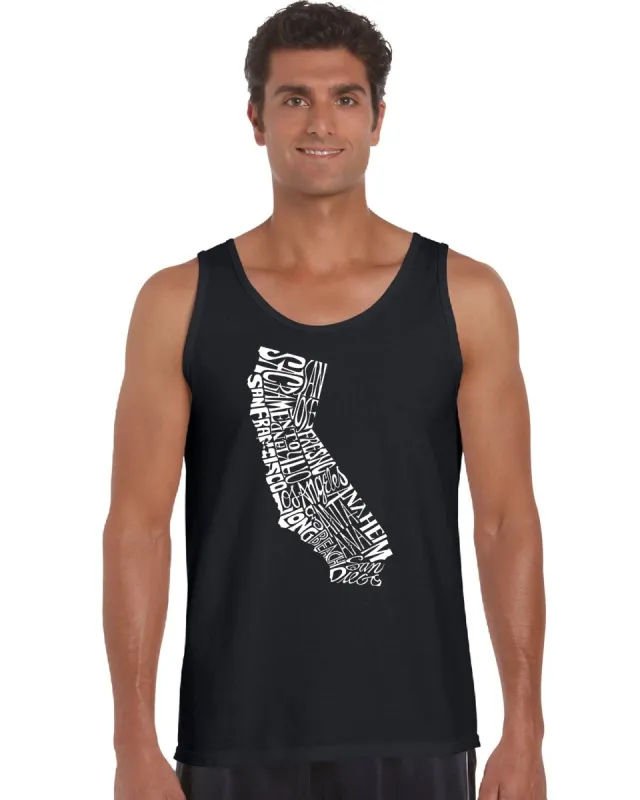 California State -  Men's Word Art Tank Top sold by LA Pop Art