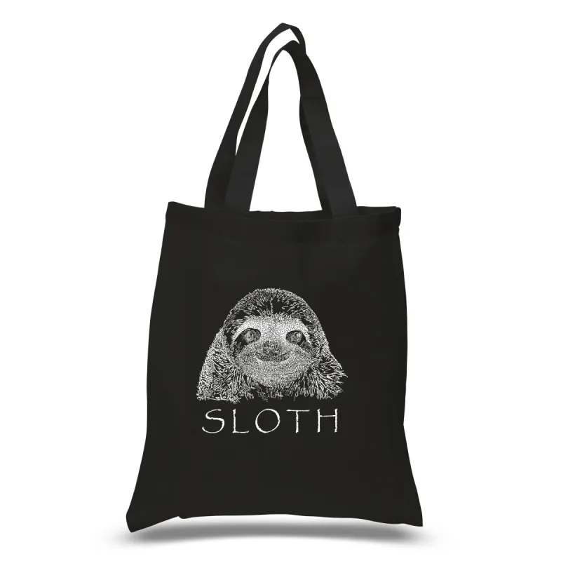 Sloth - Small Word Art Tote Bag sold by LA Pop Art