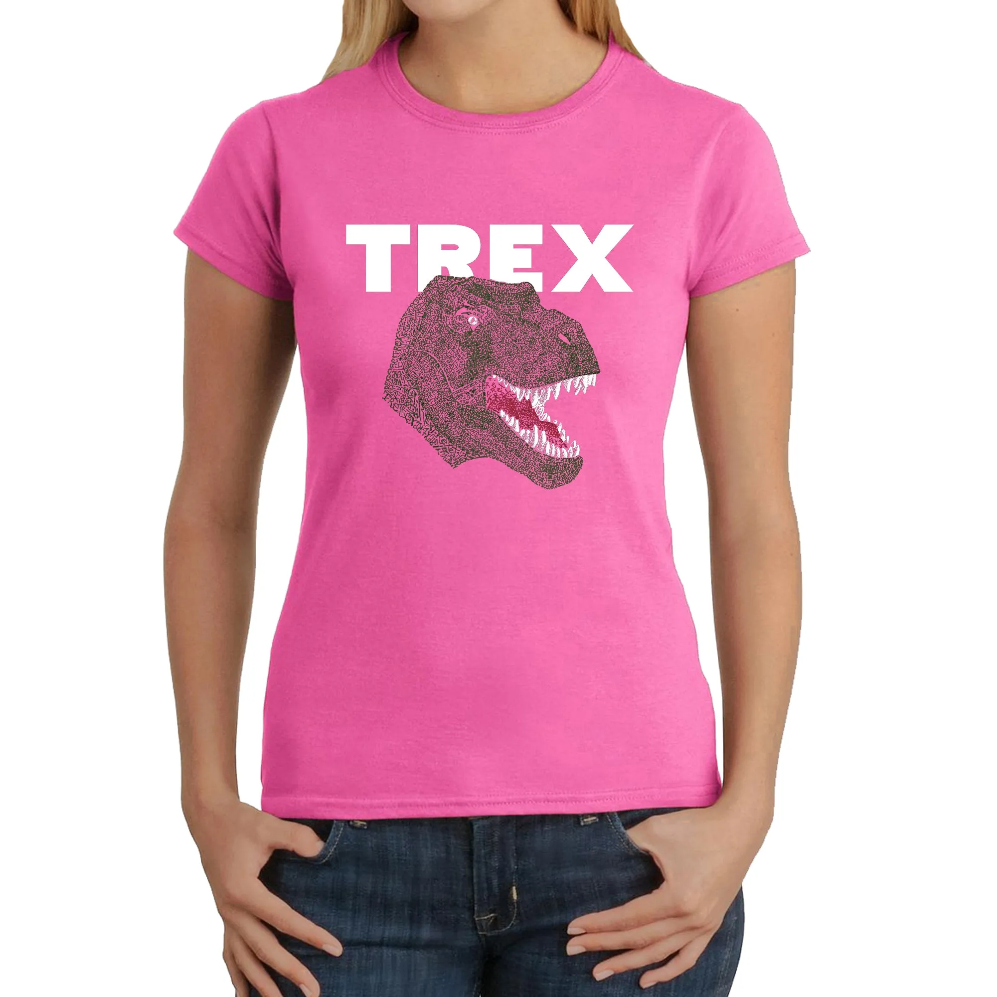 T-Rex Head - Women's Word Art T-Shirt sold by LA Pop Art product image thumbnail 4