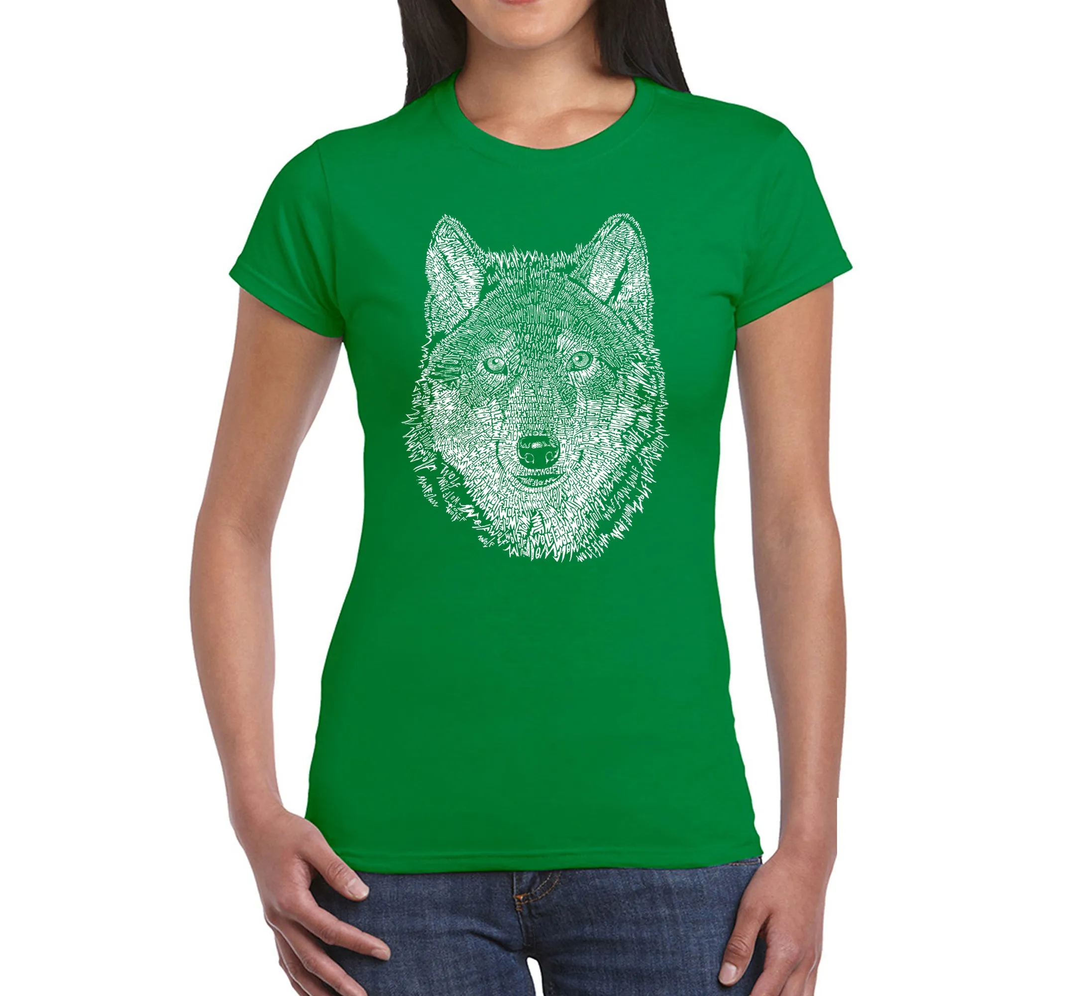Wolf - Women's Word Art T-Shirt sold by LA Pop Art product image thumbnail 5