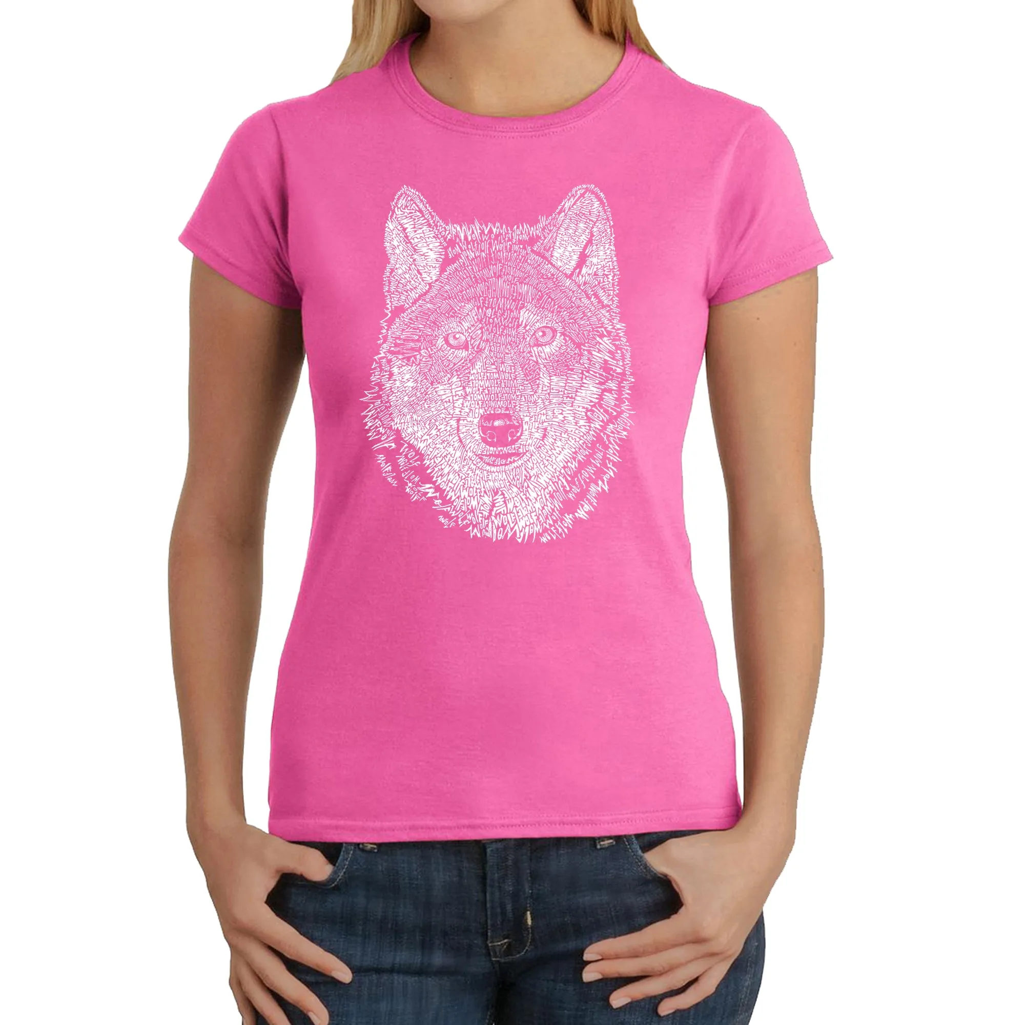 Wolf - Women's Word Art T-Shirt sold by LA Pop Art product image thumbnail 4