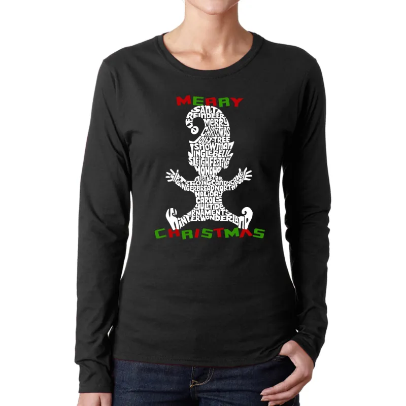 Christmas Elf - Women's Word Art Long Sleeve T-Shirt sold by LA Pop Art