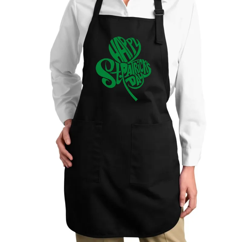 St Patricks Day Shamrock  - Full Length Word Art Apron sold by LA Pop Art