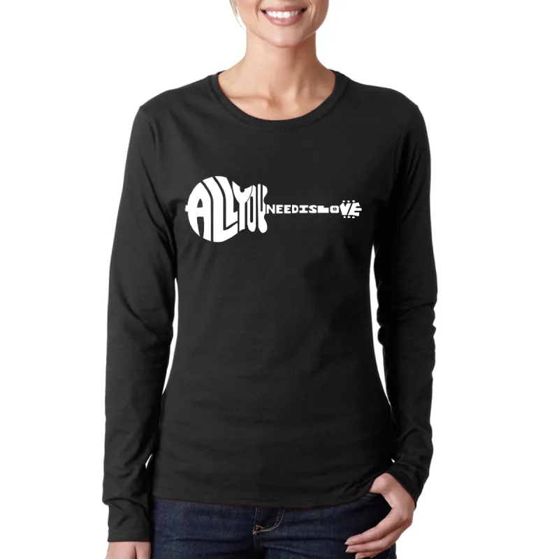 All You Need Is Love - Women's Word Art Long Sleeve T-Shirt sold by LA Pop Art