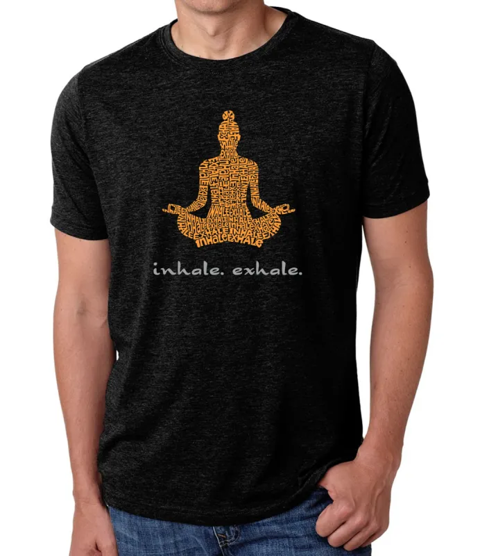 Inhale Exhale - Men's Premium Blend Word Art T-Shirt sold by LA Pop Art