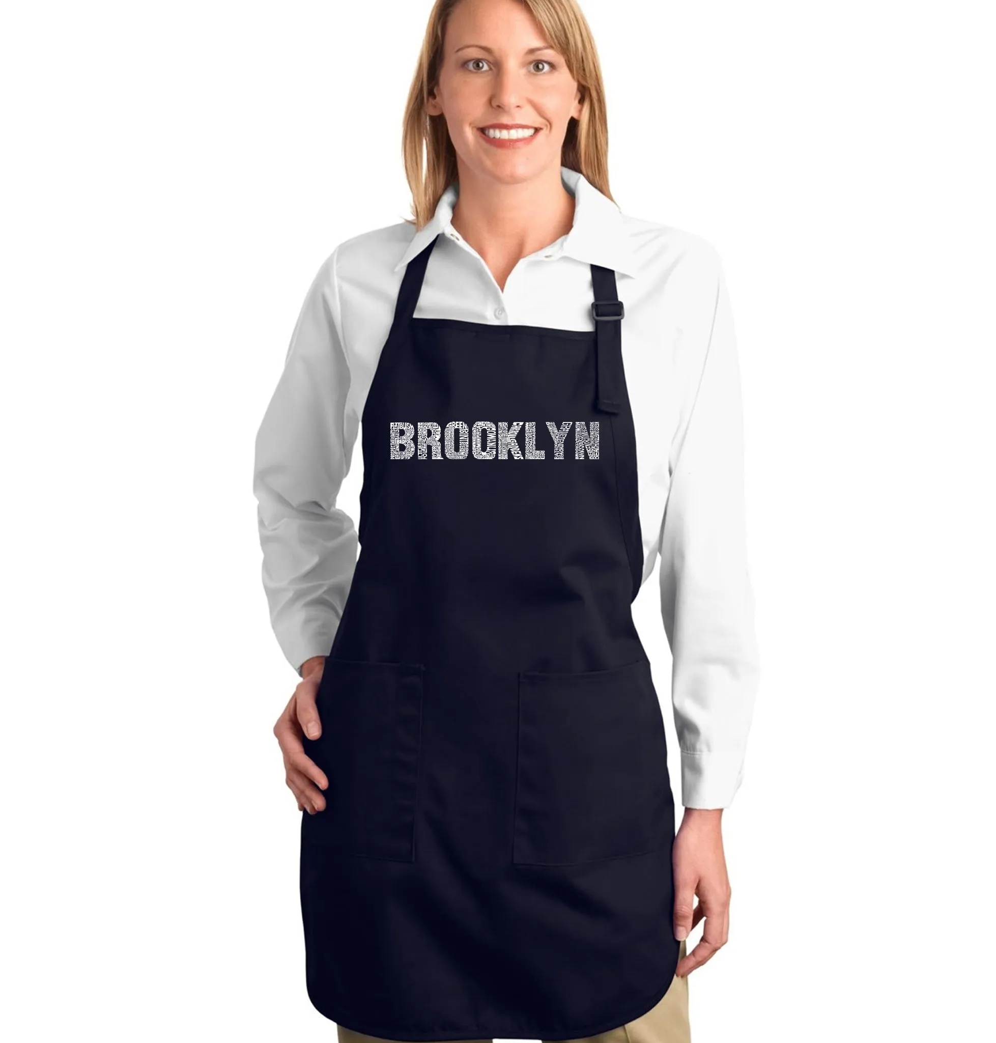 BROOKLYN NEIGHBORHOODS - Full Length Word Art Apron sold by LA Pop Art product image thumbnail 4