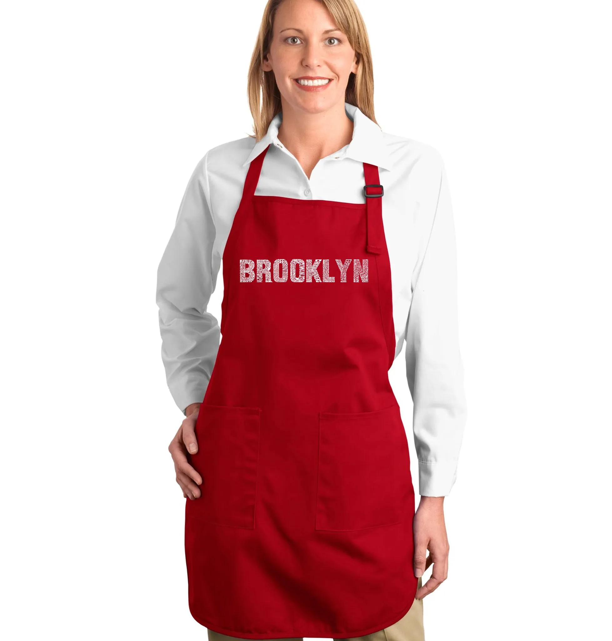 BROOKLYN NEIGHBORHOODS - Full Length Word Art Apron sold by LA Pop Art product image thumbnail 3