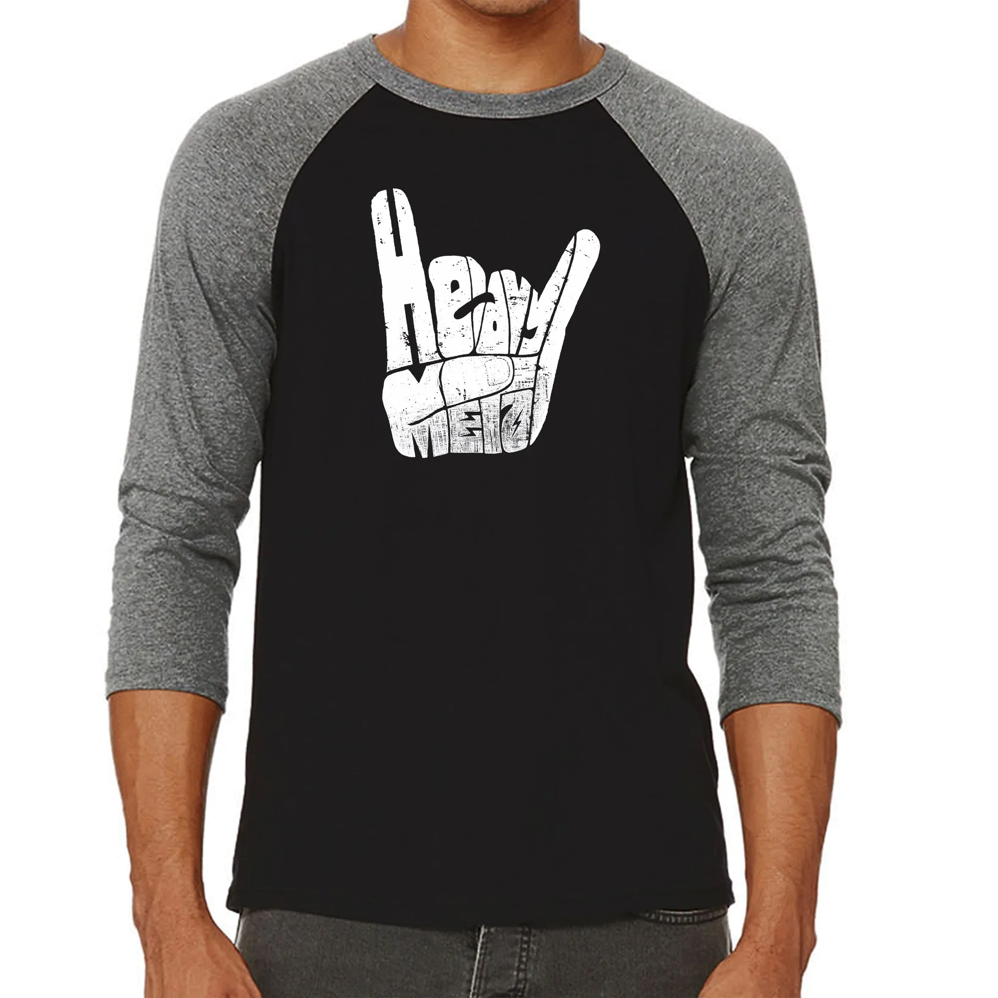 Heavy Metal - Men's Raglan Baseball Word Art T-Shirt sold by LA Pop Art product image thumbnail 4