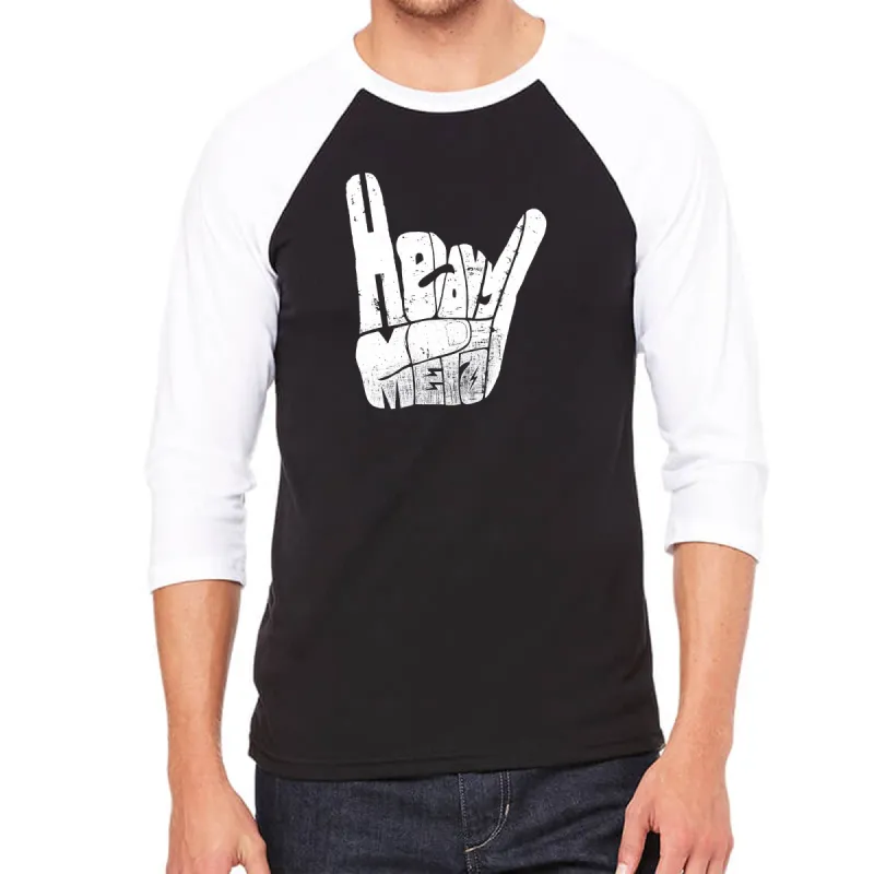 Heavy Metal - Men's Raglan Baseball Word Art T-Shirt sold by LA Pop Art