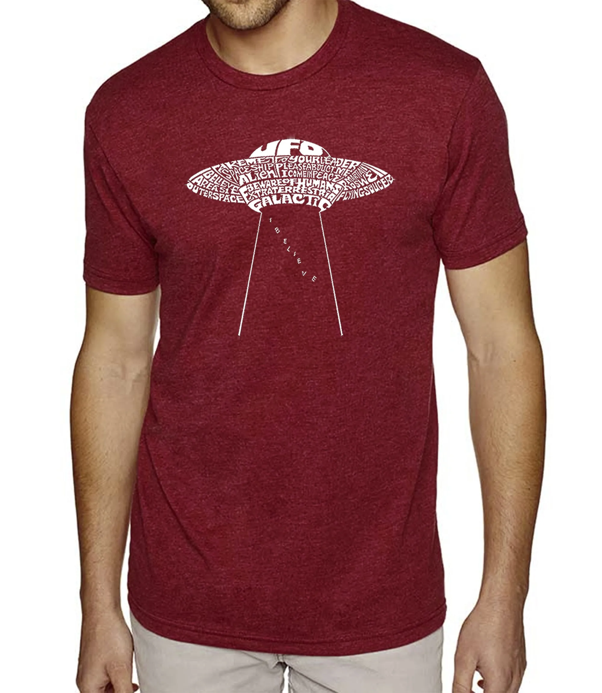 Flying Saucer UFO - Men's Premium Blend Word Art T-Shirt sold by LA Pop Art product image thumbnail 5