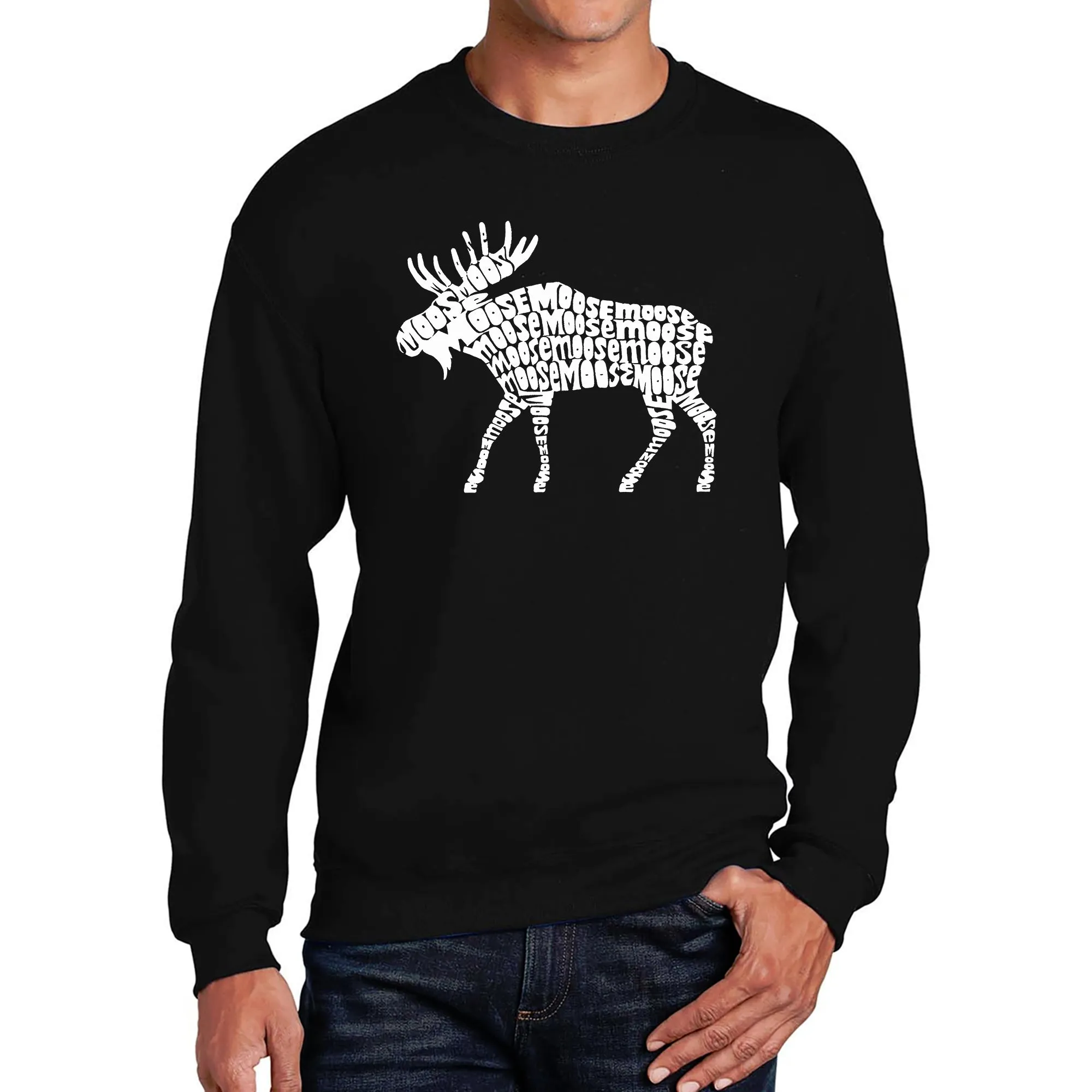 Moose - Men's Word Art Crewneck Sweatshirt sold by LA Pop Art
