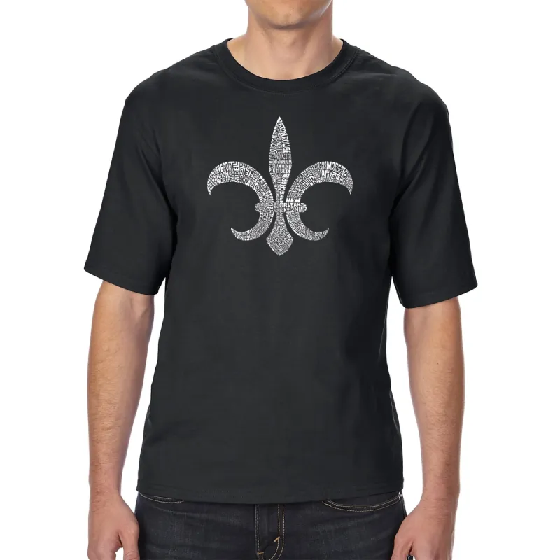 FLEUR DE LIS POPULAR LOUISIANA CITIES - Men's Tall Word Art T-Shirt sold by LA Pop Art