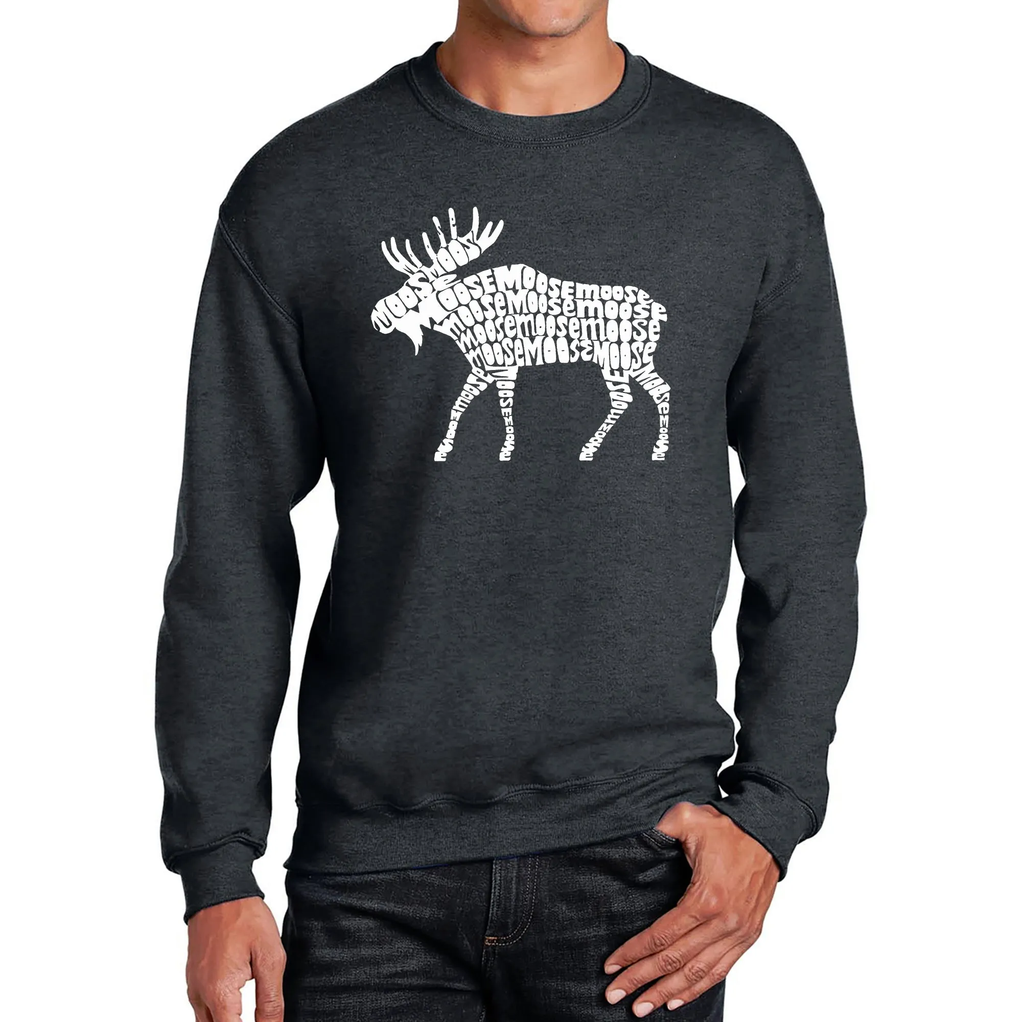Moose - Men's Word Art Crewneck Sweatshirt sold by LA Pop Art product image thumbnail 3