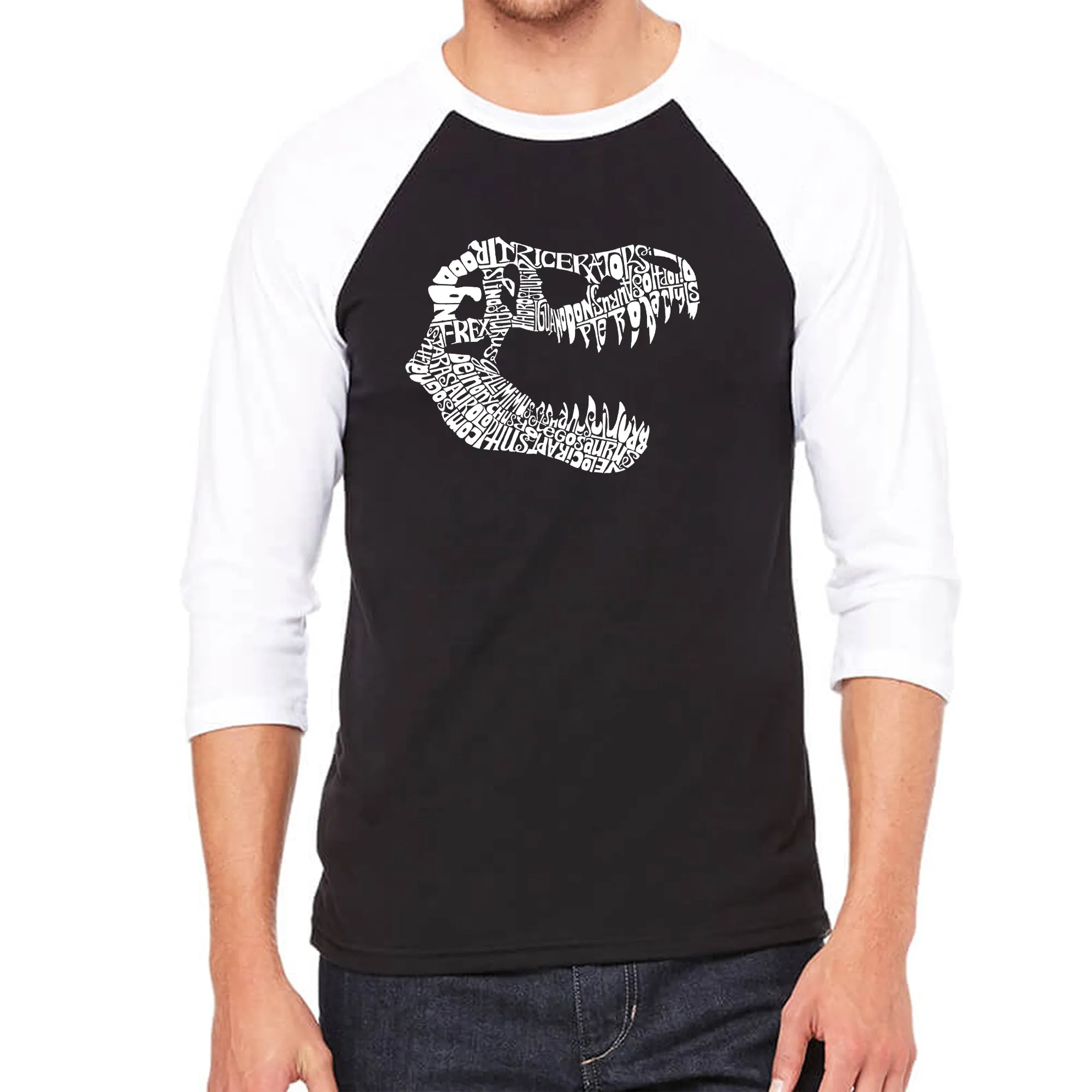 TREX - Men's Raglan Baseball Word Art T-Shirt sold by LA Pop Art
