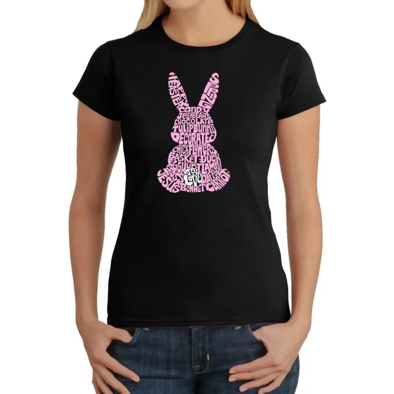 Easter Bunny  - Women's Word Art T-Shirt sold by LA Pop Art