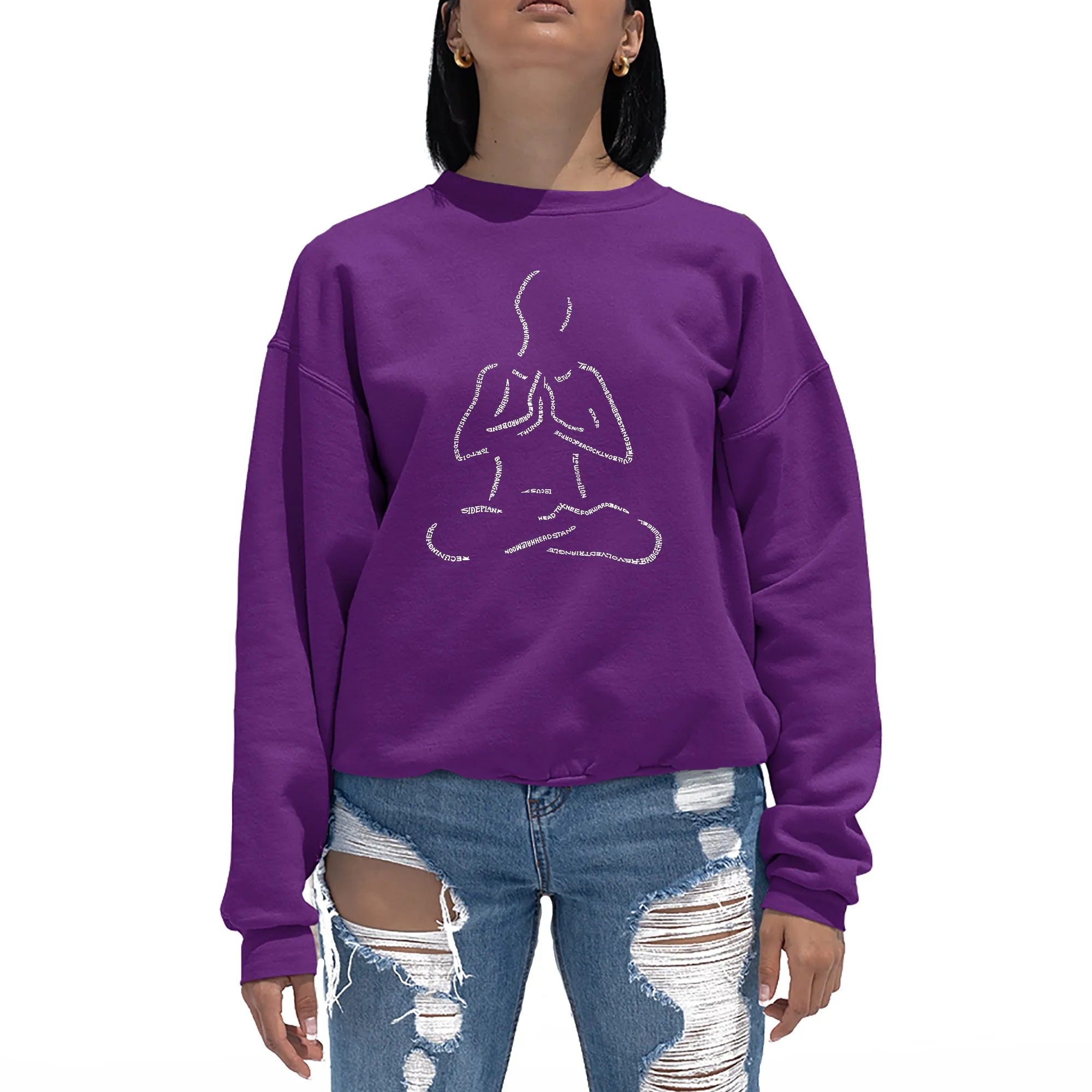 POPULAR YOGA POSES - Women's Word Art Crewneck Sweatshirt sold by LA Pop Art product image thumbnail 3