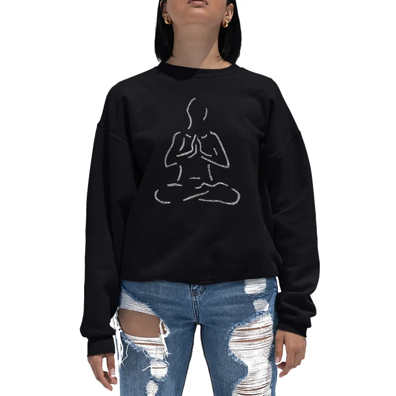 POPULAR YOGA POSES - Women's Word Art Crewneck Sweatshirt sold by LA Pop Art