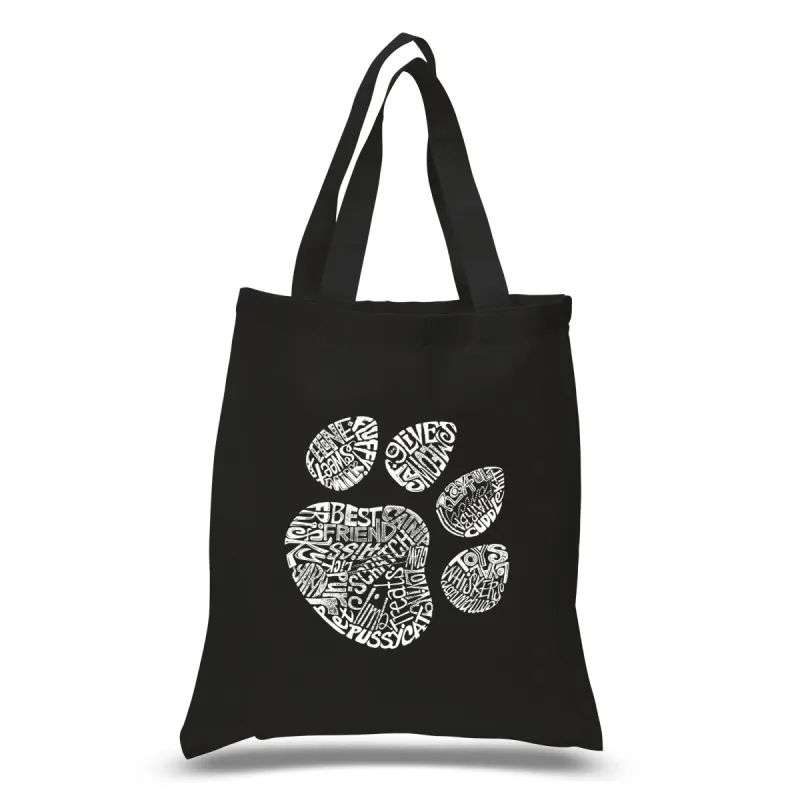 Cat Paw - Small Word Art Tote Bag sold by LA Pop Art