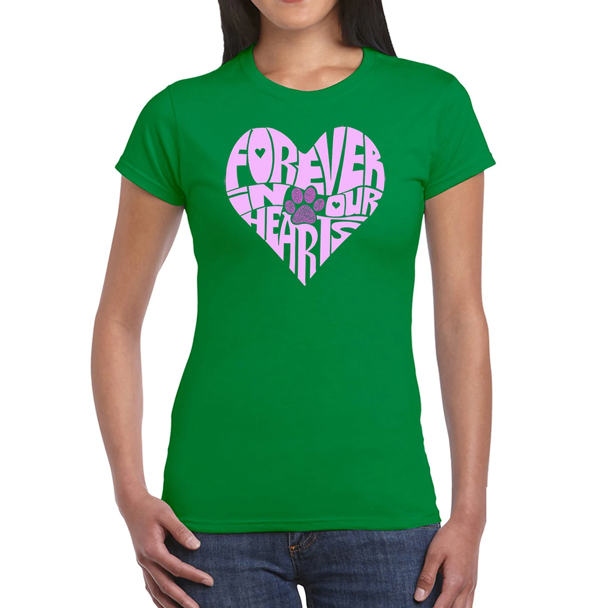 Forever In Our Hearts - Women's Word Art T-Shirt sold by LA Pop Art product image thumbnail 5