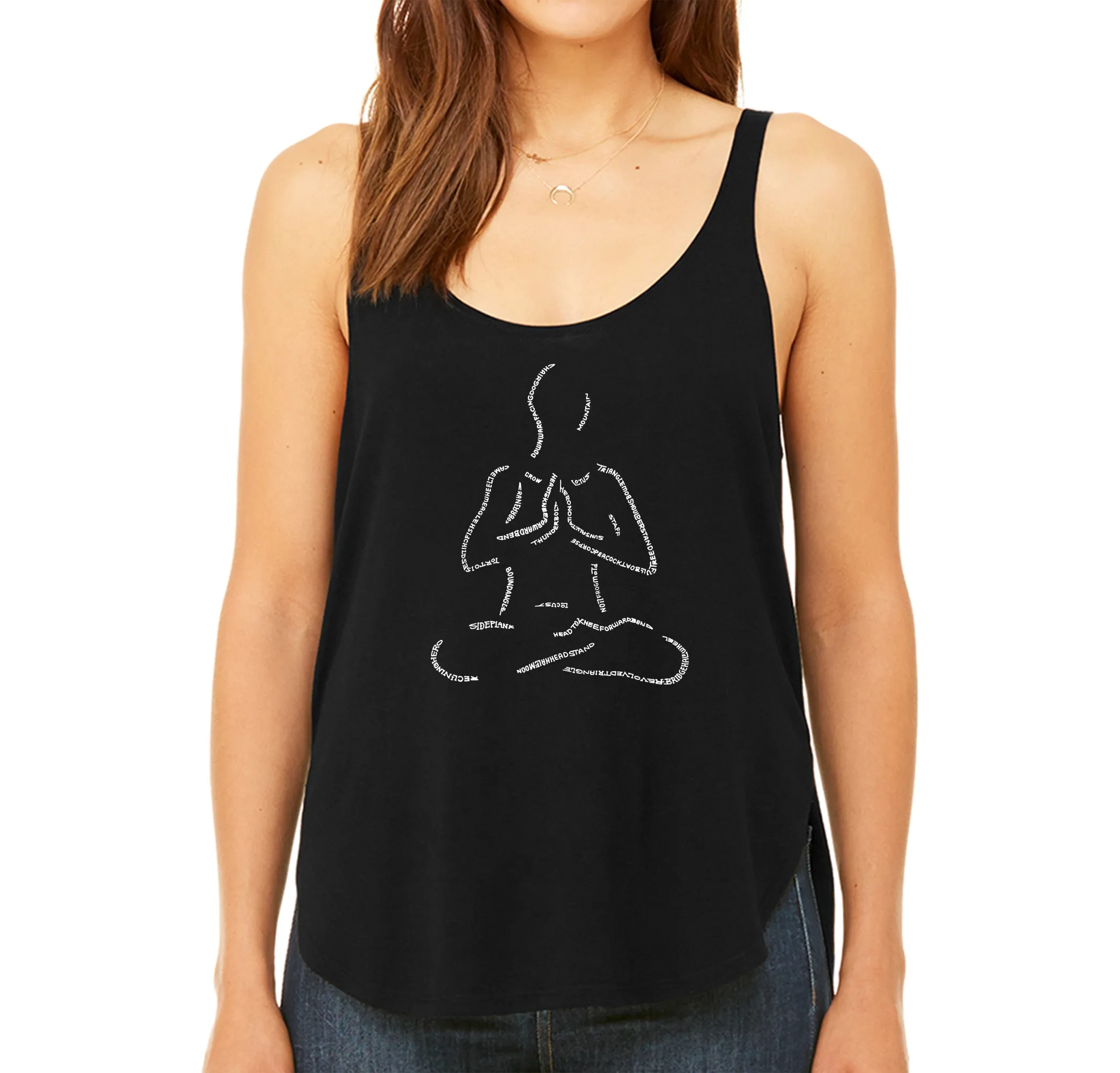 POPULAR YOGA POSES - Women's Word Art Flowy Tank sold by LA Pop Art