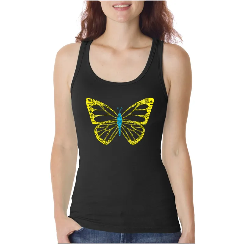 Butterfly  - Women's Word Art Tank Top sold by LA Pop Art