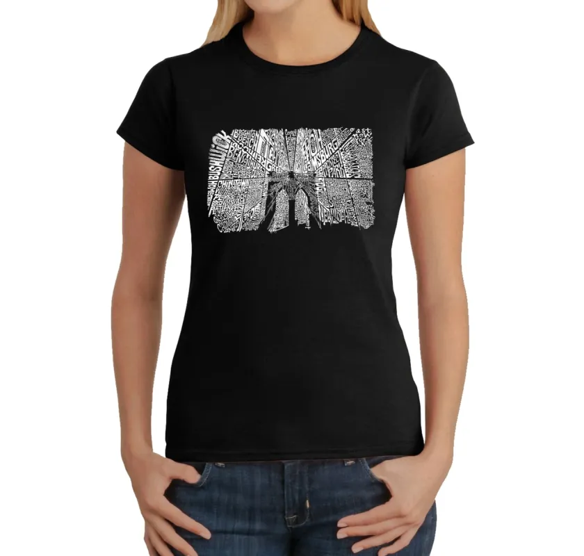 Brooklyn Bridge - Women's Word Art T-Shirt sold by LA Pop Art