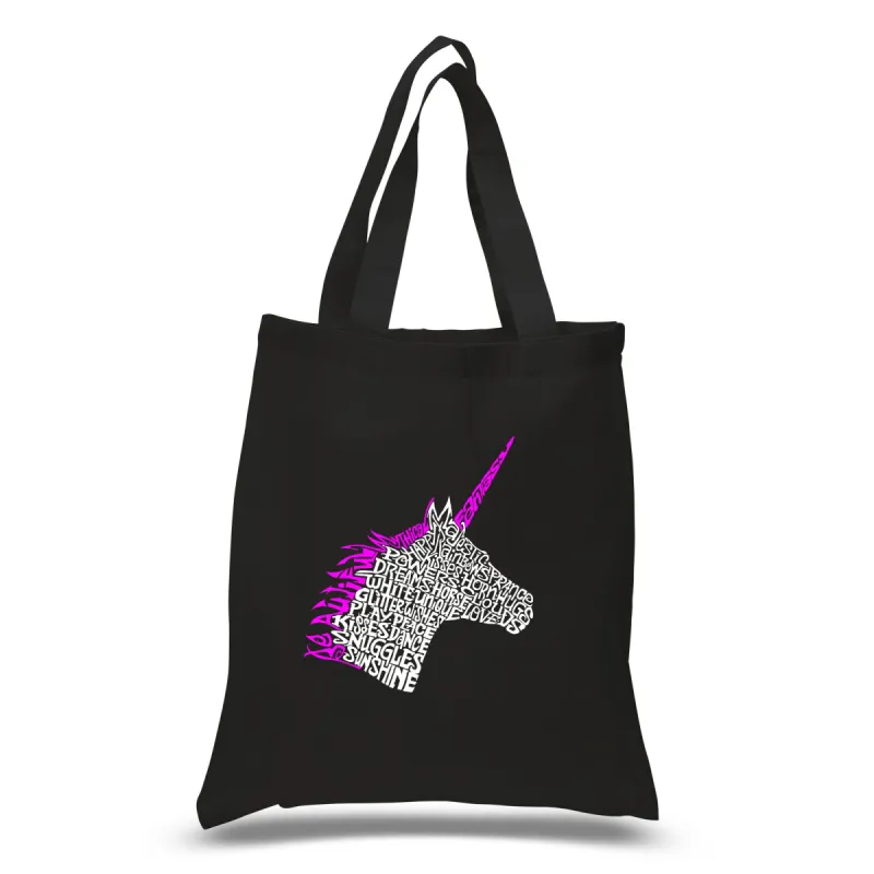 Unicorn - Small Word Art Tote Bag sold by LA Pop Art