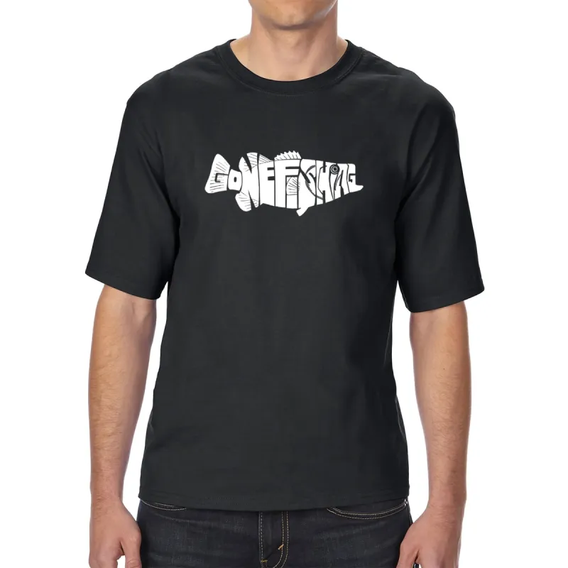Bass Gone Fishing - Men's Tall Word Art T-Shirt sold by LA Pop Art