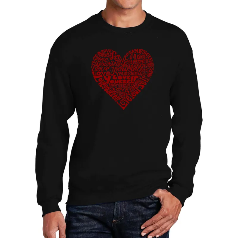 Love Yourself - Men's Word Art Crewneck Sweatshirt sold by LA Pop Art
