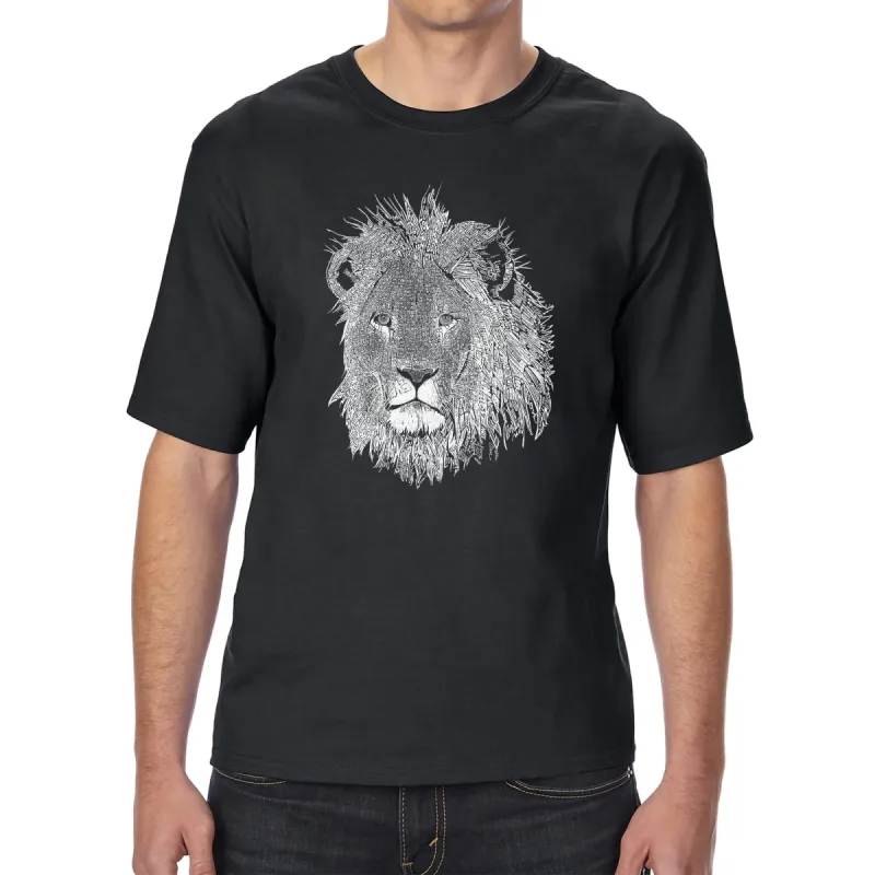 Lion  - Men's Tall and Long Word Art T-Shirt sold by LA Pop Art