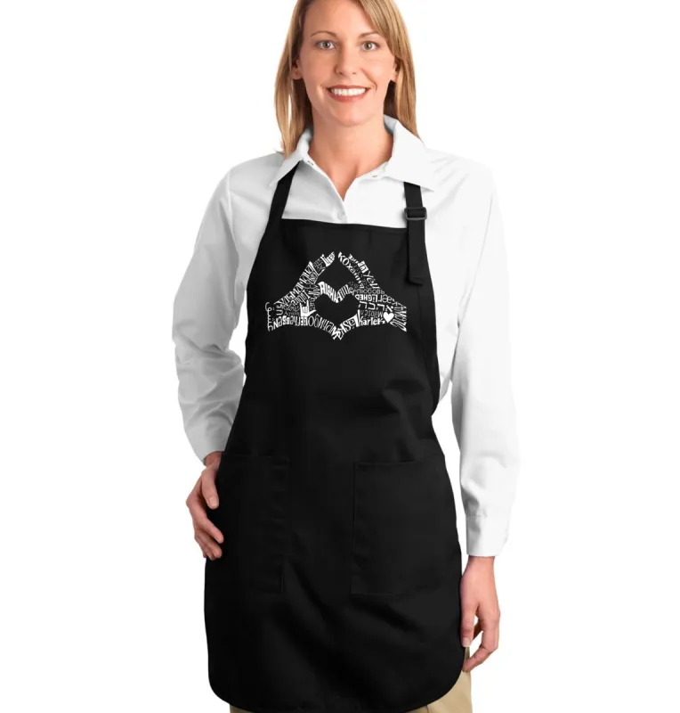 Finger Heart - Full Length Word Art Apron sold by LA Pop Art