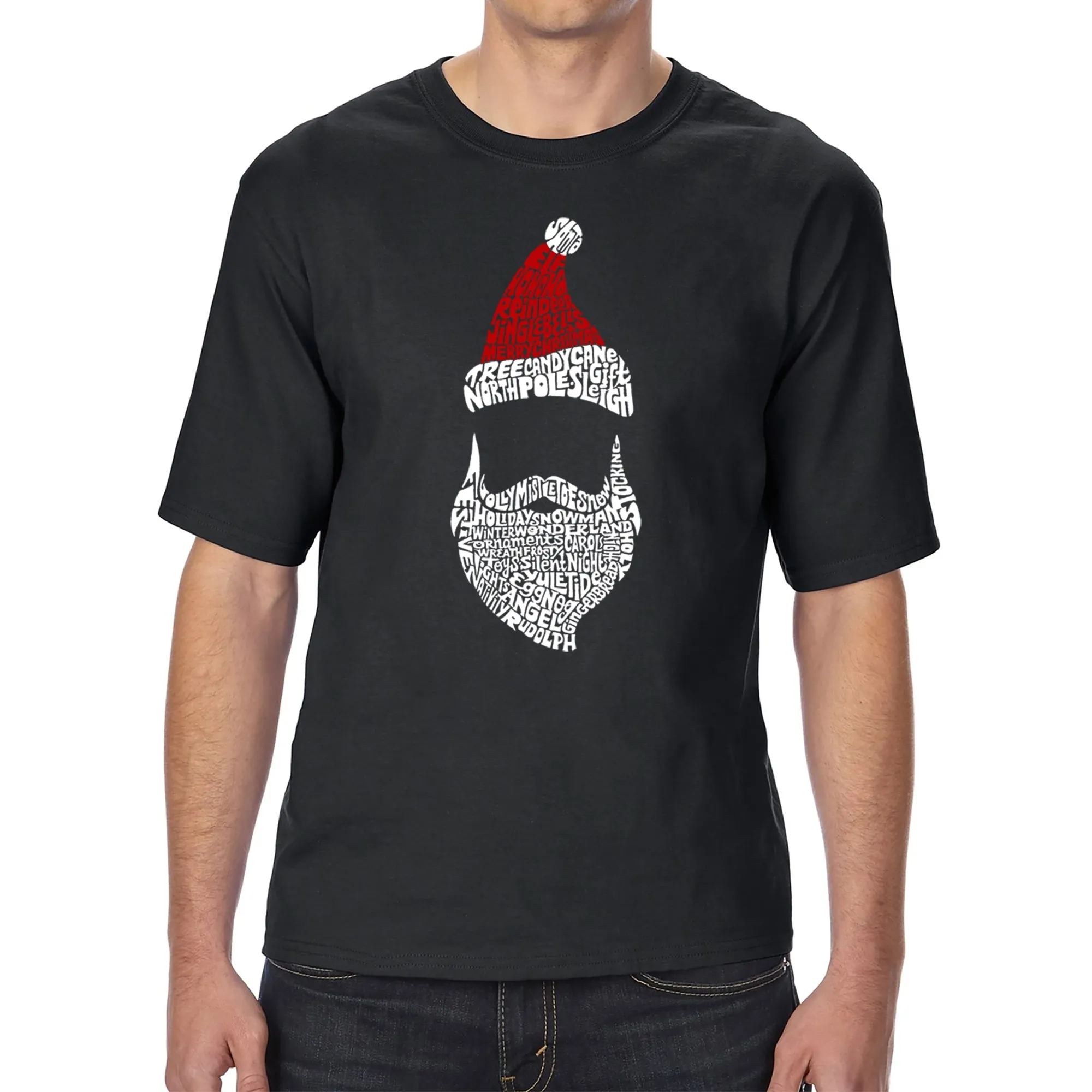 Santa Claus - Men's Tall and Long Word Art T-Shirt sold by LA Pop Art product image thumbnail 3