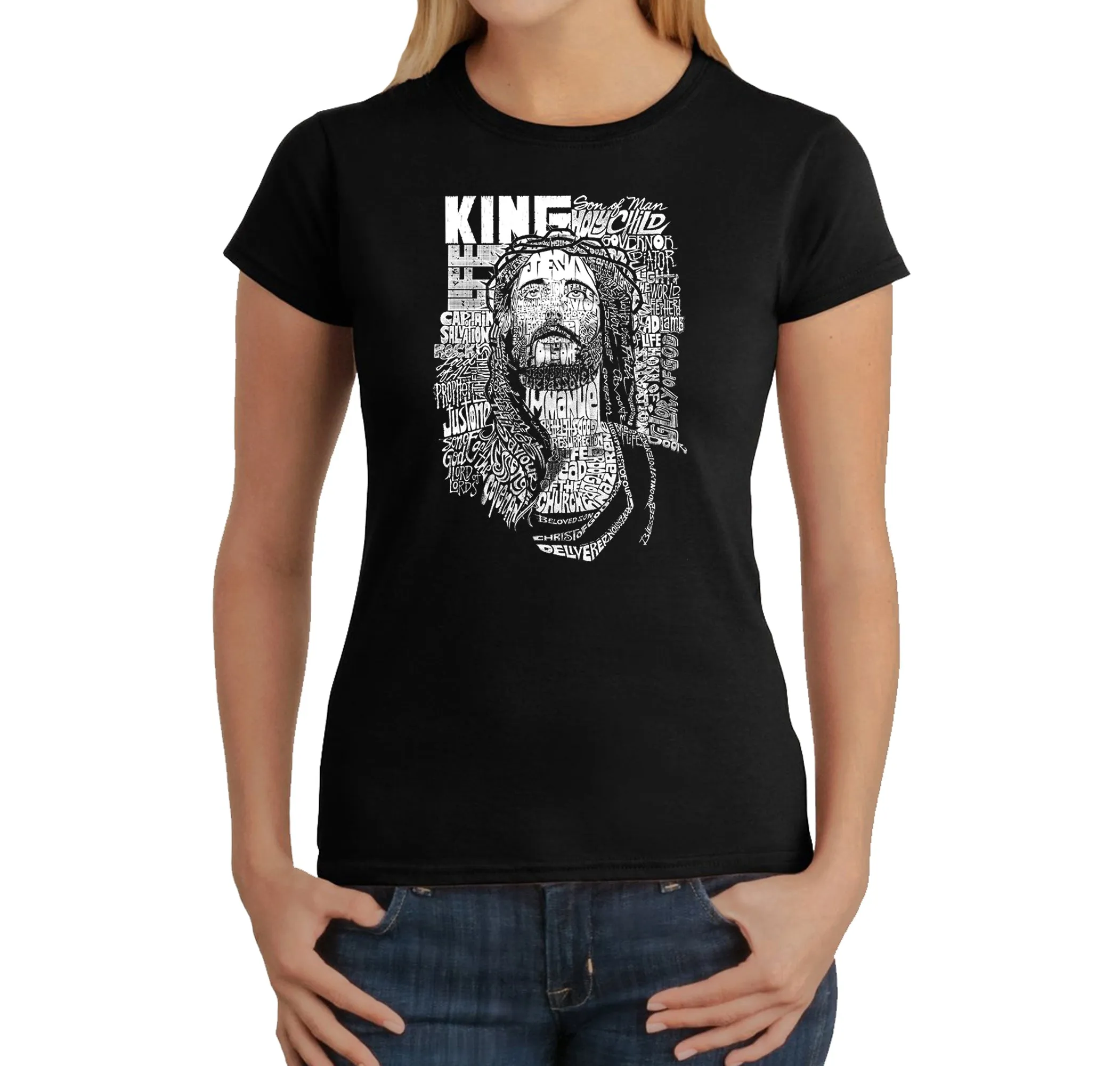 JESUS - Women's Word Art T-Shirt sold by LA Pop Art
