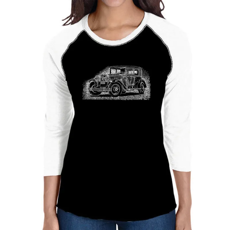 Legendary Mobsters - Women's Raglan Baseball Word Art T-Shirt sold by LA Pop Art