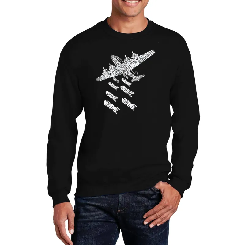 DROP BEATS NOT BOMBS - Men's Word Art Crewneck Sweatshirt made by LA Pop Art